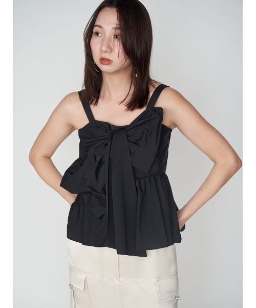 FRAY I.D（フレイアイディー）の「ペプラムリボントップス