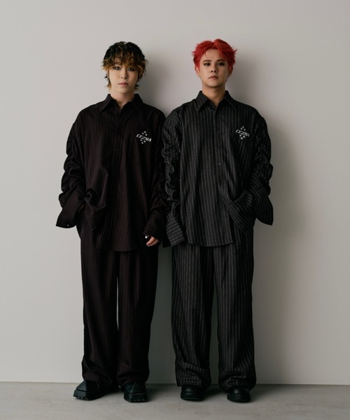 セール】CEZNA - ロールアップストライプスラックス - made in INTER