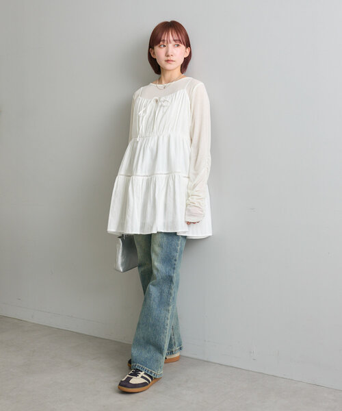 mline]コットンレースキャミワンピ（ワンピース）｜mline（エムライン