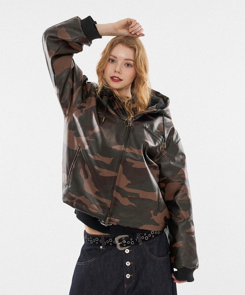 新色登場】DRAW CODE DOUBLE ZIP ARTIFICIAL 2WAY HOOD BLOUSON