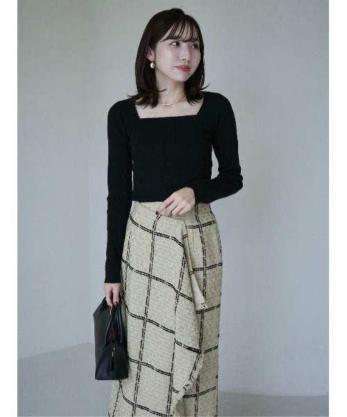 ツイードラップスカート（スカート）｜anuans（アニュアンス）の