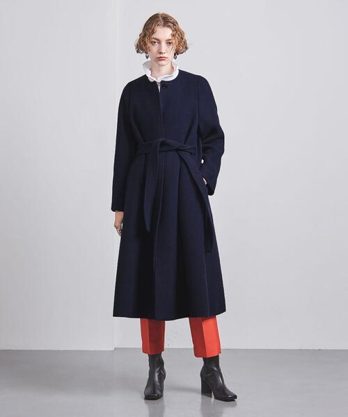 UNITED ARROWS（ユナイテッドアローズ）｜ノーカラーコート（ブルー系