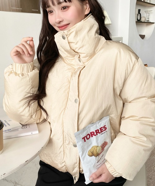 セール】ナイロン光沢シャイニーワッシャーファイバーダウンショート