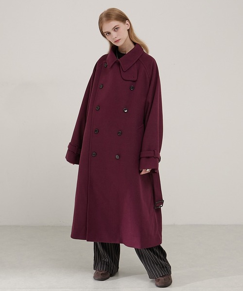 セール】2WAYオーバーサイズメルトンダブルヨークラグラントレンチ