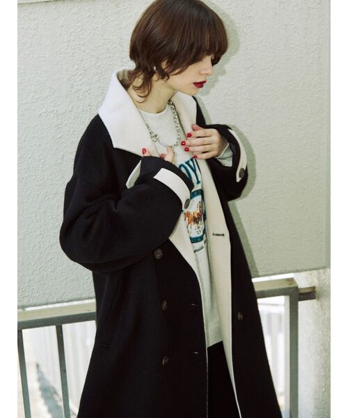 jouetie（ジュエティ）の「バイカラーロングコート【WEB限定カラー