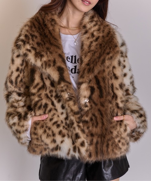セール】ヒョウ柄 フェイクファー コート（その他アウター）｜pumpkin
