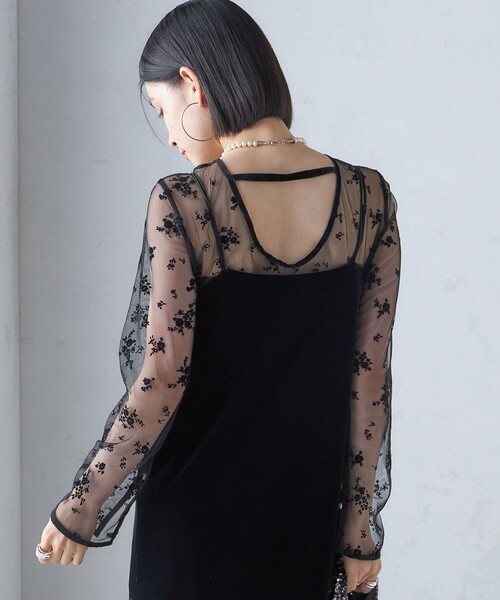 kaene:フロッキー レース ポリエステルベロア 2WAY ドレス（セレモニー