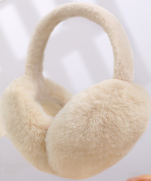 折りたたみOK】ふんわりあったか フェイクファー イヤーマフ 耳当て