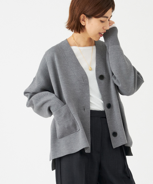 IENA（イエナ）の「スーパーファインスムースショートカーディガン