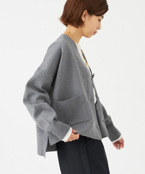 IENA（イエナ）の「スーパーファインスムースショートカーディガン