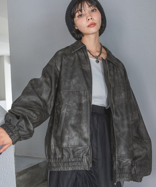 セール】サンドヴィンテージレザーブルゾン（ブルゾン）｜PAGEBOY