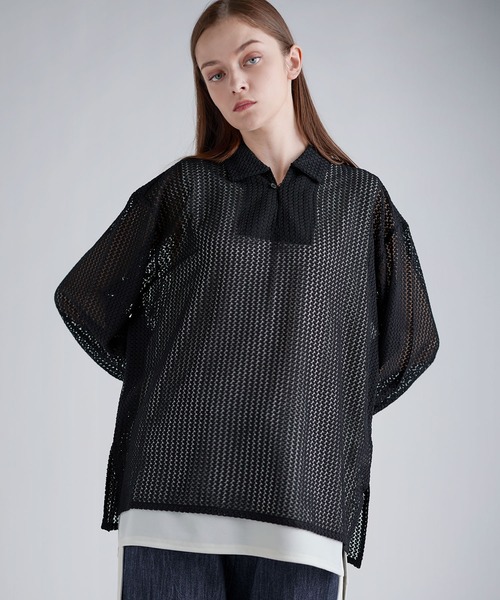 セール】シアーレーススキッパーシャツ（シャツ/ブラウス）｜SOCCE