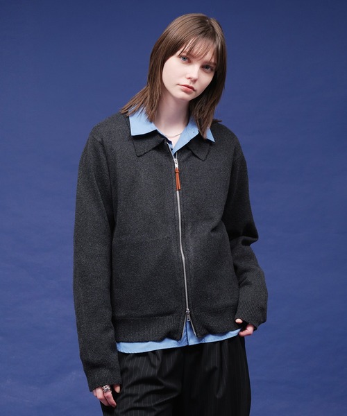 HIGHGAGE ZIP KNIT SHIRT/ハイゲージジップニットシャツ（ニット