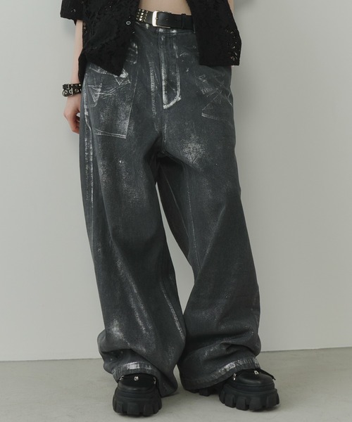 セール】AIVER ペンキ加工バギーデニム（デニムパンツ）｜AIVER