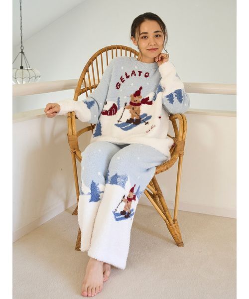 セール】【HOLIDAY】スキーベアジャガードプルオーバー（ルームウェア