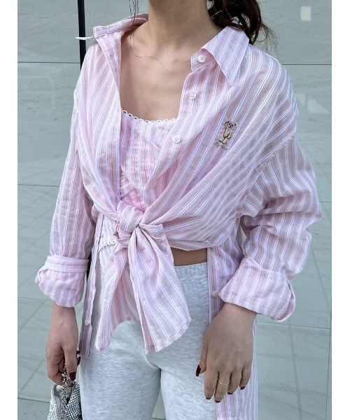 LILY BROWN（リリーブラウン）の「Lily Bearシアーオーバーシャツ