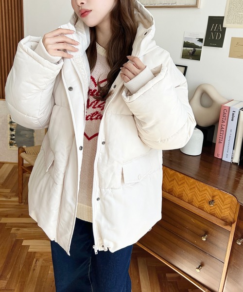 moment+（モーメントプラス）の「ファイバーダウン袖リブフード