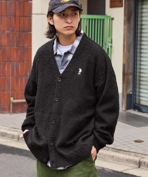 U.S. POLO ASSN. /ユーエスポロアッスン ロゴ刺繍 モヘアライクカラー