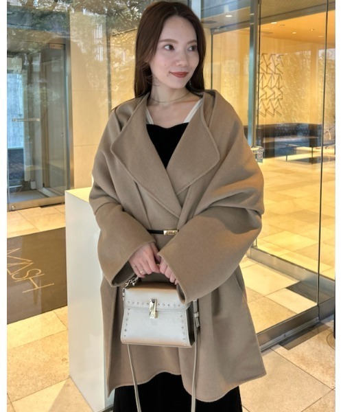 CELFORD（セルフォード）の「ミドル丈リバーコート（ノーカラーコート