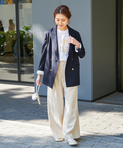 セール】ドライツイルダブルブレストジャケット（テーラードジャケット