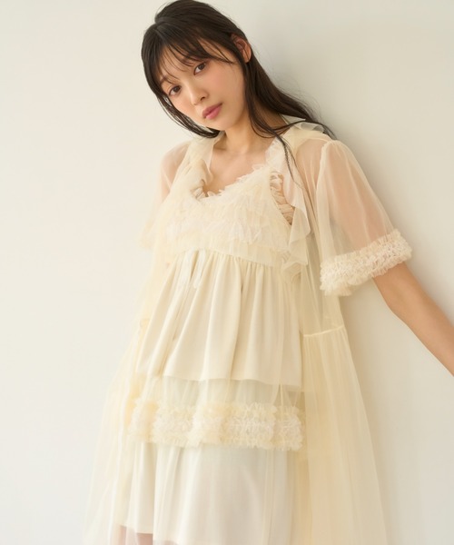 SNIDEL HOME（スナイデルホーム）の「チュールフリルキャミソール