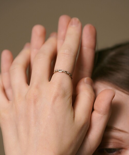 トーン] K18RBG ブラウンダイヤモンド チェーン リング（リング）｜ete