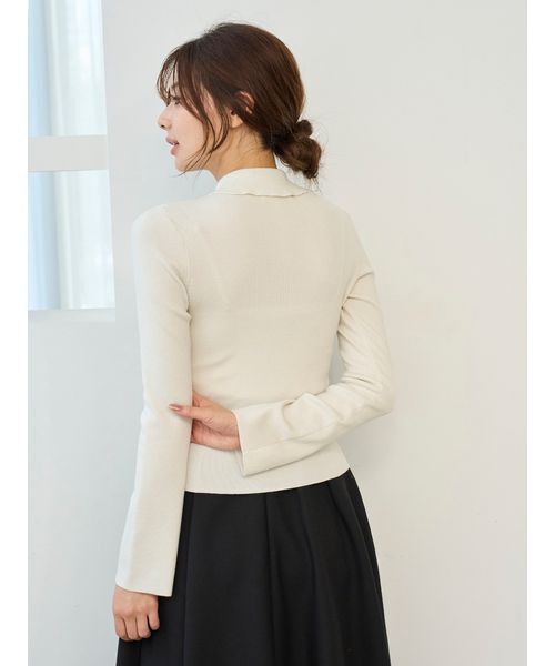 セール】Sustainableレイヤードラッフルニットプルオーバー（ニット