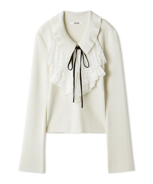 セール】Sustainableレイヤードラッフルニットプルオーバー（ニット