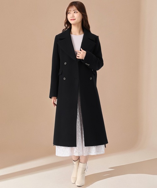 セール】2025秋冬新作 ダブルボタンAラインコート（チェスターコート