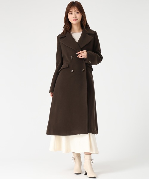 セール】2025秋冬新作 ダブルボタンAラインコート（チェスターコート