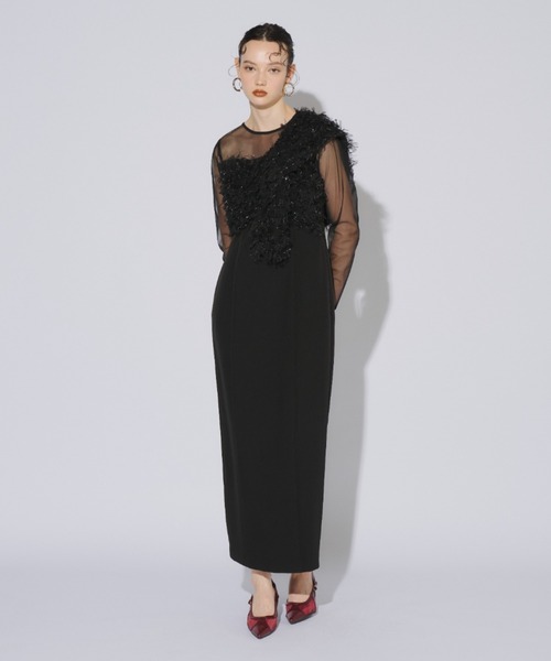 セール】フリンジグリッターノットドレス / fringe glitter knot dress