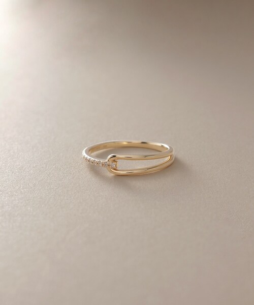 最終お値引き⭐︎COCOSHNIK ダイヤリング 保証書付 K10 超美品 12号