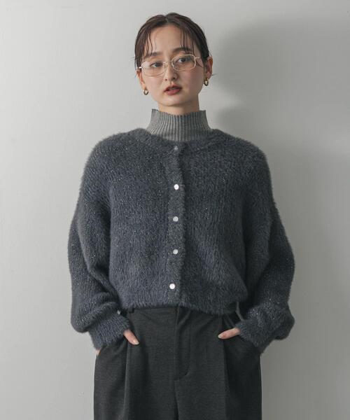 セール】『一部WEB限定カラー』ラメシャギークロップドカーディガン