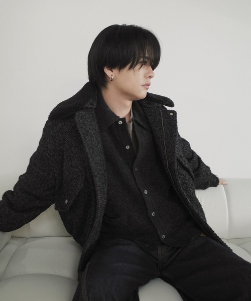 MOHAIR BLEND KNIT SHIRT CARDIGAN（ニット/セーター）｜WYM LIDNM
