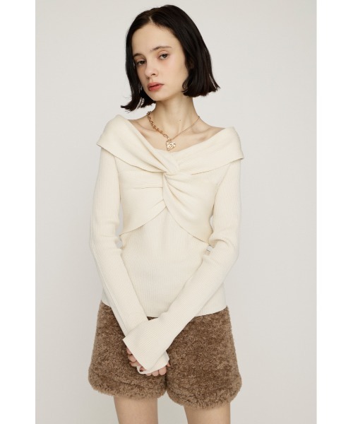 TWIST RIBBON KNIT TOPS ツイストリボン ニット トップス 秋服 冬服