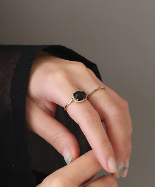 Lilas（リラ）の「スライスオニキスダイヤリングK10（リング）」 - WEAR