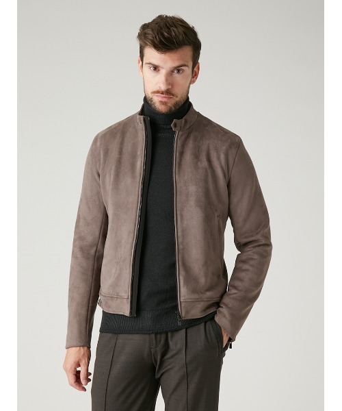 AOURE（アウール）の「ポンチスェード シングルライダースジャケット