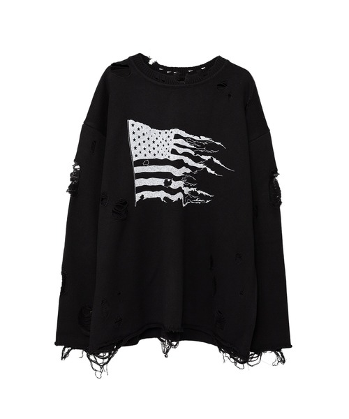 KAMIYA（カミヤ）の「Destroyed Long Sleeve Knit T-shirt（ニット