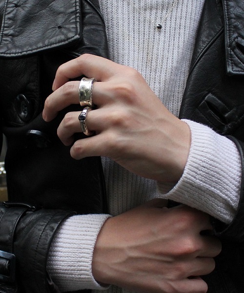 SILVER925サイドジルコニア埋め込みリング/メンズ/レディース（リング