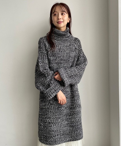 LOWRYS FARM（ローリーズファーム）の「ミックスニットミニワンピース