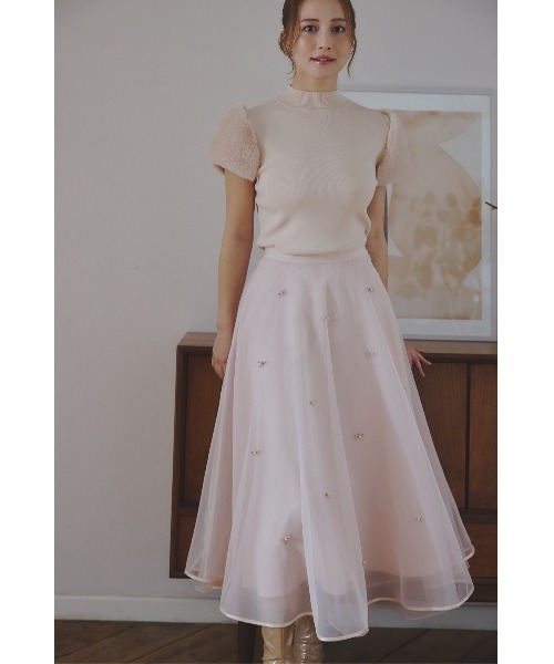 CELFORD（セルフォード）の「リボンパールチュールスカート（スカート
