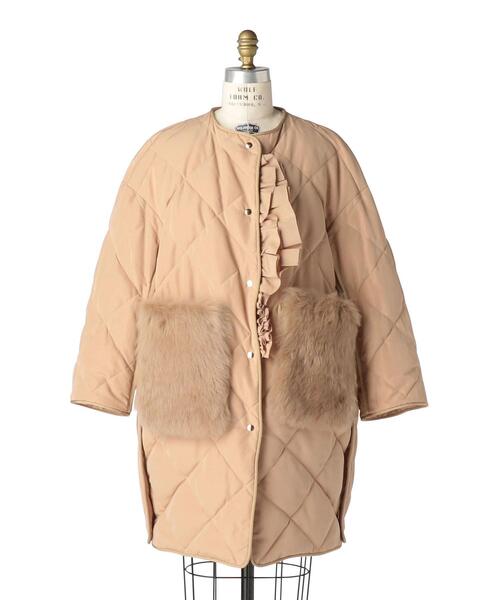 Drawer（ドゥロワー）の「Drawer キルトダウンファーポケットコート