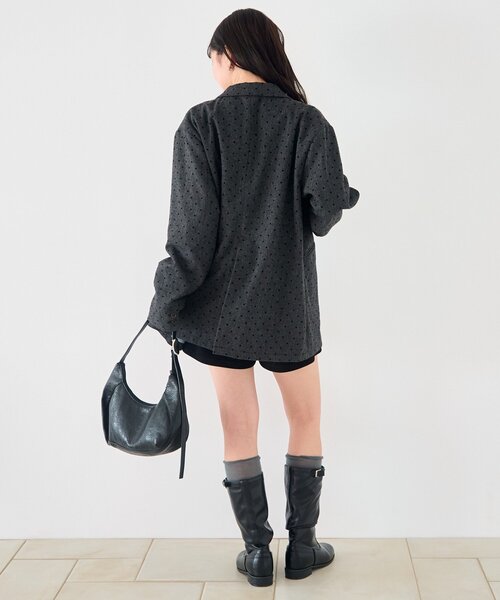 セール】【セットアップ対応】ドットツイードジャケット（テーラード