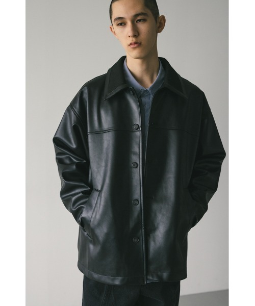 STYLEMIXER（スタイルミキサー）の「リブカラーフェイクレザー