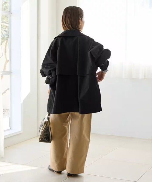 新色あり/追加4/洗濯機洗い可》ポプリンオーバーショートコート