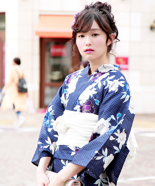 浴衣3点セット （浴衣＋帯＋下駄）「bonheur saisons/ボヌールセゾン