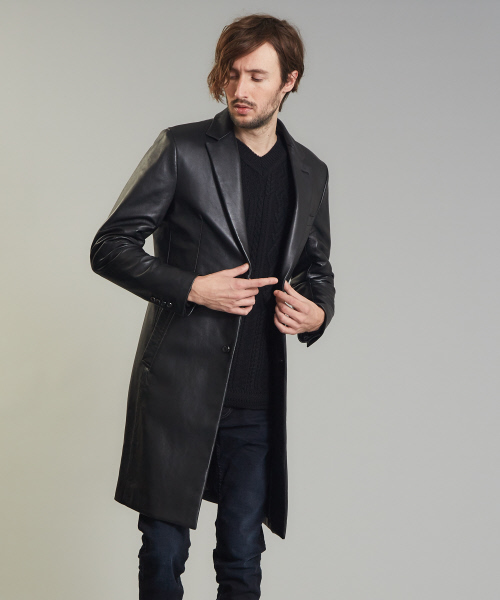 レザーチェスターコート（チェスターコート）｜5351 POUR LES HOMMES