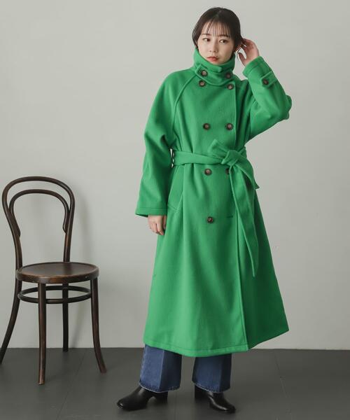 セール】ウールライク2WAYステンカラーロングコート（ステンカラー