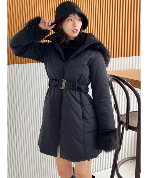 ベルト付きファーダウンコート（ダウンジャケット/コート）｜MIIA