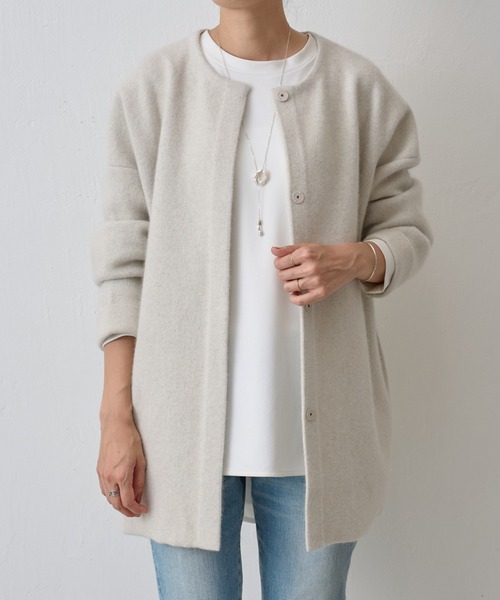 BEARDSLEY（ビアズリー）の「ニットコート（ノーカラーコート）」 - WEAR